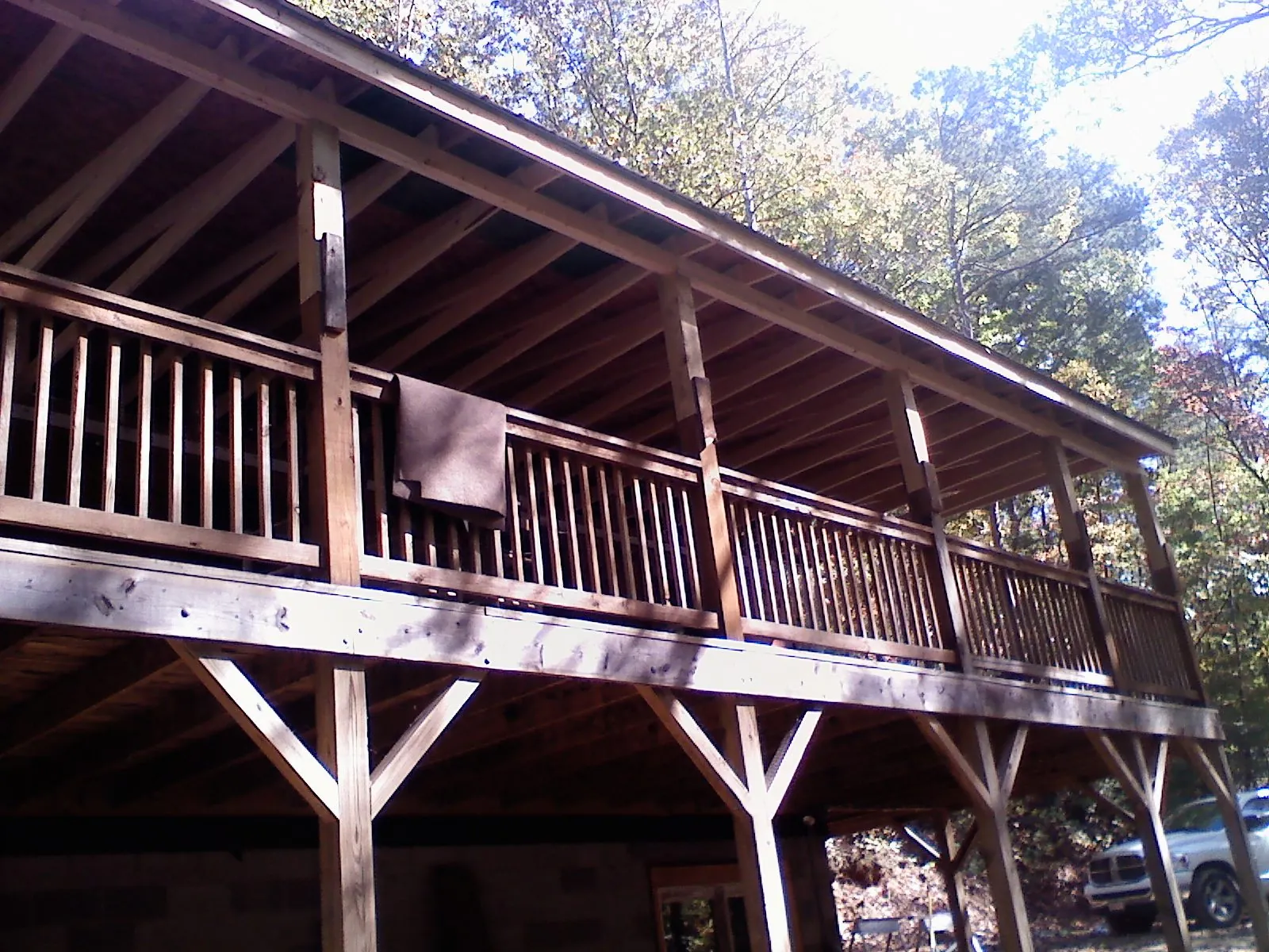 Timber framing under a new elevated porch and deck — Roof Leak Repair in Mount Olive by Roofing Brothers